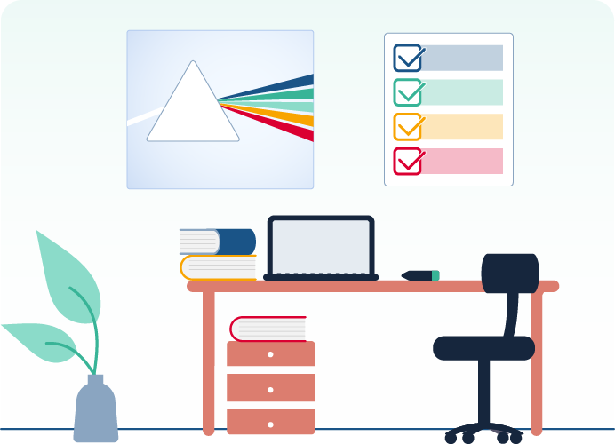 illustration of a teacher's desk