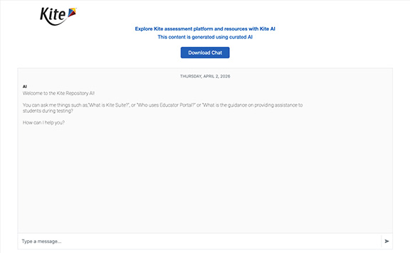 Kite AI Chat interface