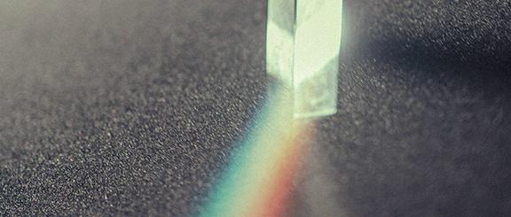 a prism refracting light