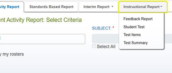 Instructional report selection