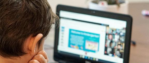 student using a laptop